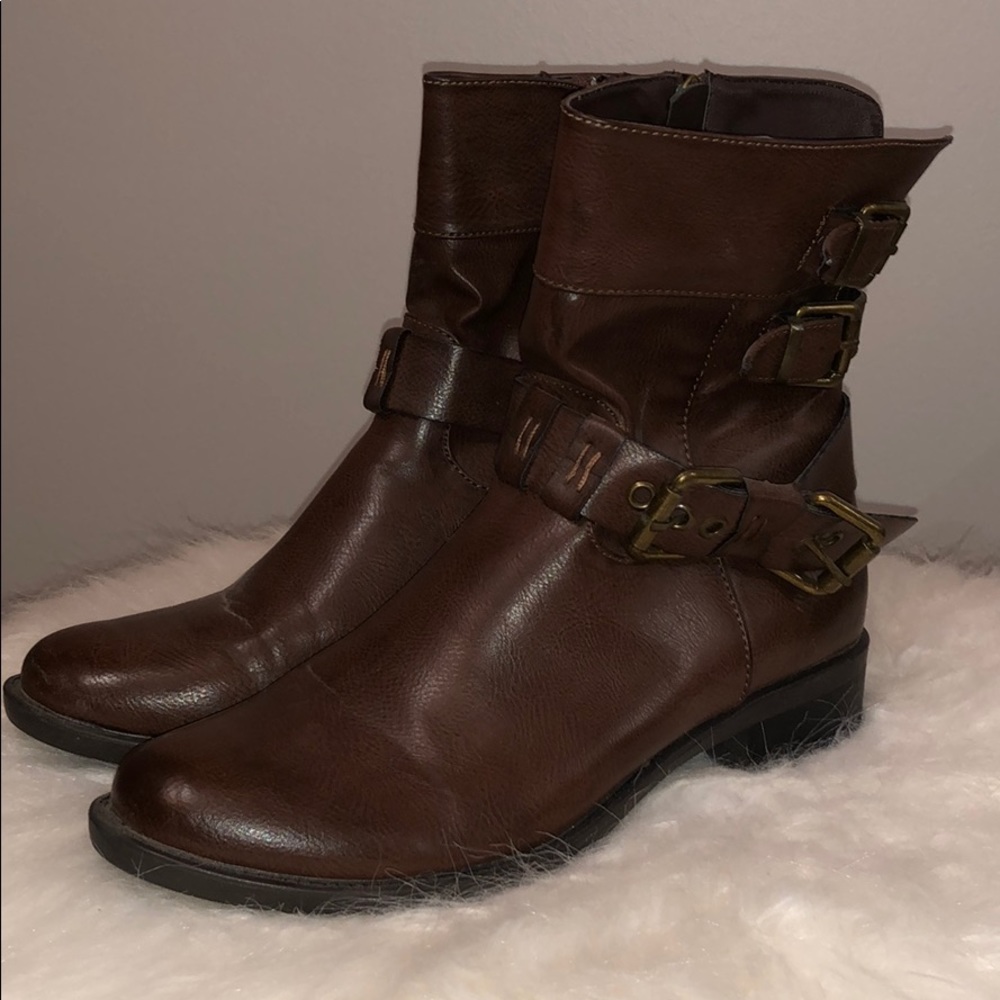 2 Lips Too Brown Leather Booties